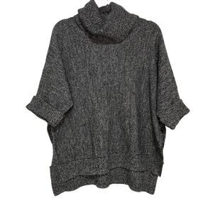 LL Bean Short Sleeve Turtleneck Wool Sweater Oversized